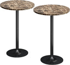 Flamaker Round Bistro Pub Table Modern Style Metal Base MDF Top Cocktail Bar by Flamaker