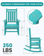 SERWALL HDPE Outdoor Rocking Chair Set of 8, Patio Rocking Chairs - Image 3