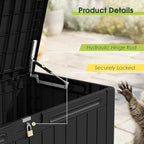 Devoko 100 Gallon Outdoor Storage Box, Waterproof Resin Deck Box - Image 6