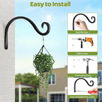 BOLITE Plant Hangers Outdoor Indoor, 12 Inch Wall Plant Hooks, Metal Bird - Image 9