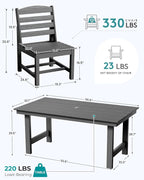 SERWALL Patio Dining Sets for 6 Person, HDPE Dining Set - Image 2