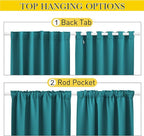 NICETOWN 2 Panels Outdoor Curtains Waterproof Pocket & Back Tab on Top & Bottom - Image 3