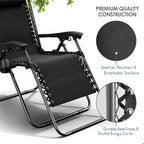 Nestl Zero Gravity Chairs Set of 4, Patio Lounge Chair Outdoor - Image 7