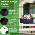 OGIMA 16-Inch Railing Planter Box, 3 Pack Large Hanging Planters - Image 5