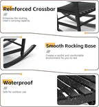 Patio Rocking Chair Outdoor Set of 2, Weather Resistant Poly Resin Oversized - Image 4