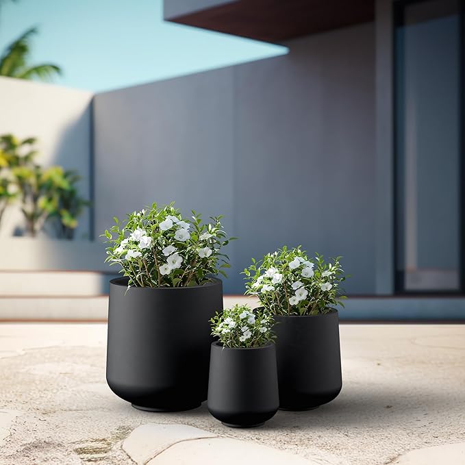 Kante 15.3"+11.6"+8.2" Dia Round Concrete Planter, Large Outdoor Indoor Planter - Image 3