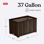 Keter Signature 21.7 Inch Tall Rectangular Large Wood Look Planter - Image 2