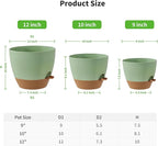 FaithLand 3-Pack Large Planter Pots, 12 10 9 Inch Self Watering Flower Pots - Image 2