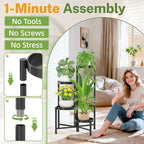 iDavosic.ly Plant Stand Indoor Outdoor, 4 Tier Corner Metal Flower Display - Image 2