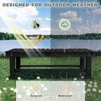 Outdoor Garden Bench, 2-Person Wood Patio Bench Weatherproof Outdoor Backless - Image 5