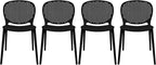 2xhome Set of 4 Patio Dining Chairs | Modern Stackable Outdoor Pool Side Chair by 2xhome