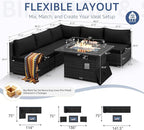 NICESOUL 6 Piece Modern L-Shaped Outdoor Sectional - Image 5
