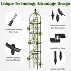 Garden Obelisk Trellis for Climbing Plants Outdoor 6 Ft Rose Bush Round Trellis - Image 4