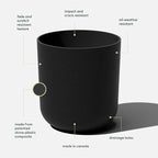 Veradek Round Black Plastic Planter Pots - Image 2