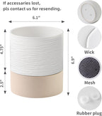 Nihow Self Watering Plant Pot: 6 Inch Ceramic Planter - Image 2