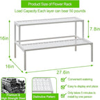 Metal Plant Stand Metal 2 Tier Potted Multiple Flower Pot Holder Plant Shelf - Image 2