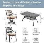 7-Piece Cast Aluminum Patio Furniture, Patio Dining Set - Image 7