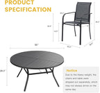 VICLLAX Patio Table and Chair Set of 6, All Weather Metal Round Outdoor Dining - Image 7