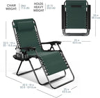 Nestl Zero Gravity Chairs Set of 2, Patio Lounge Chair Outdoor - Image 3