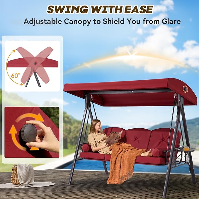 3 in 1 Outdoor Porch Swing - Image 3