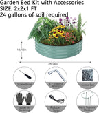 Galvanized Metal Planter Round Raised Garden Bed Kit - Image 2