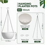 T4U 10 Inch Hanging Planters for Indoor Outdoor Plants - Image 2