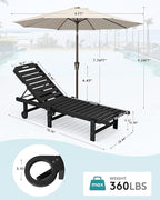 SERWALL Outdoor Chaise Lounge Set of 2 - Image 2