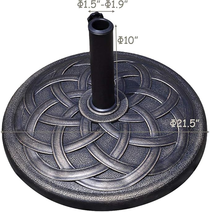 Giantex 43lbs Patio Market Umbrella Base, Heavy Duty Outdoor Stand, Cast Iron - Image 7