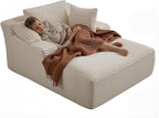50 Inch Chaise Lounge Chair Indoor, Oversized Corduroy Upholstered Boneless - Image 8