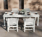 5-Piece White Outdoor Dining Set - Image 8