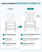 SERWALL HDPE Outdoor Rocking Chair Set of 6, Patio Rocking Chairs - Image 5