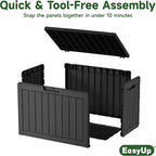 EasyUp 45 Gallon Outdoor Storage Box, Resin Waterproof UV-Resistant Deck Box - Image 5
