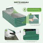 ZORMY 6×2×1.4ft Galvanized Raised Garden Bed Kit, Metal Planter Boxes Outdoor - Image 7
