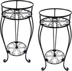 CASIMR 2 Tier Plant Stand, Indoor Outdoor Multiple Flower Pot Shelf Rustproof by CASIMR