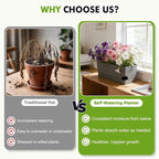 4 Pack Self Watering Pots for Indoor Plants 17 Inches Window Boxes Planters - Image 6