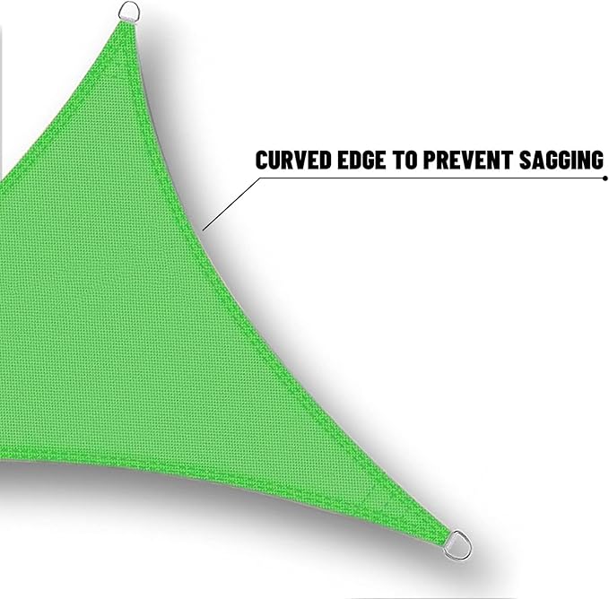 SUNNY GUARD Waterproof Sun Shade Sail 10'x15'x18' Lemon Green Right Triangle UV - Image 5