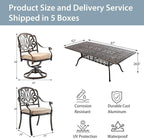 9-Piece Cast Aluminum Patio Furniture, Outdoor Dining Sets - Image 7