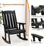 VINGLI Heavy Duty 600 LBS Outdoor Wooden Rocking Chair - Image 6