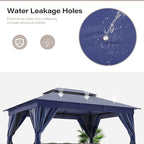 LAUSAINT HOME Semi-Permanent Outdoor Patio Gazebo 10'x13', Heavy Duty Party - Image 6