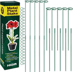10 Pack Height Adjustable Plant Support Stakes, Metal Plant Stakes by HiGift