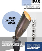 MALORY Brass Landscape Spotlights 4-Pack - Image 3