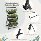 Giantex 2 Pcs 4.1FT Vertical Raised Garden Bed, 4-Tier Elevated Planter Box w/4 - Image 6