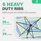 JEAREY 6.5x10 ft Rectangular Patio Umbrellas Rectangle Outdoor Umbrella - Image 9