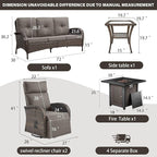 Belord 5 Piece Wicker Patio Furniture Set - Image 2