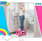 Delxo Folding Step Stool 9 inch Non-Slip Foldable Stools Up to 300 LBS Kids - Image 8