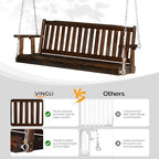 VINGLI Heavy Duty 880 LBS 5 FT Patio Wooden Porch Swing Outdoor - Image 2