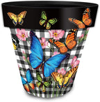 Briarwood Lane Checkered Butterflies Medium Planter - Image 4