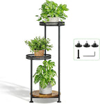 3 Tier Large Plant Stand Indoor Outdoor Clearance 10in Wide Metal Wood Plant by Atpddpey