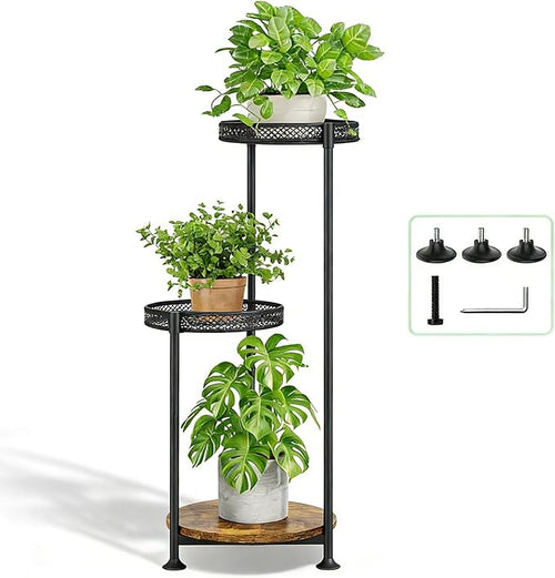 3 Tier Large Plant Stand Indoor Outdoor Clearance 10in Wide Metal Wood Plant by Atpddpey