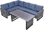 Belord Outdoor Sectional Sofa 6 Seater L Shaped Couch Wicker Patio Conversation by Belord